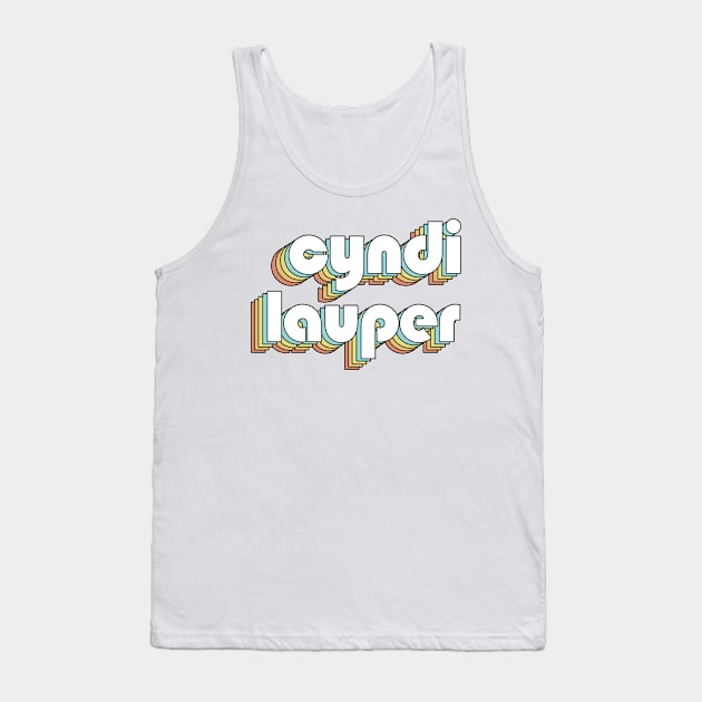 Cyndi Lauper - Retro Typography Faded Style Tank Top by Paxnotods